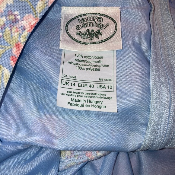 Vintage 1996 Laura Ashley Tea dress + bolero Floral Periwinkle blue sz 10 usa - Picture 10 of 15